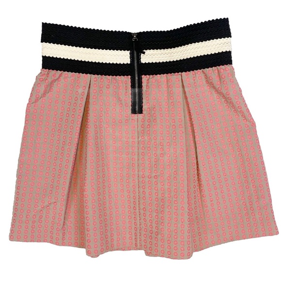 Maeve Anthropologie Polka Dot Pleated High Waisted Swing Skirt Size M Petite - Picture 8 of 15